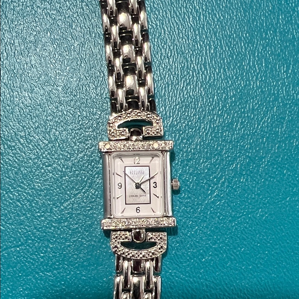 Ecclissi Vintage Sterling Silver and Diamond Watch for small wrist
